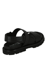Ferragamo Mens Notorius Leather Gancini Strap Sandals