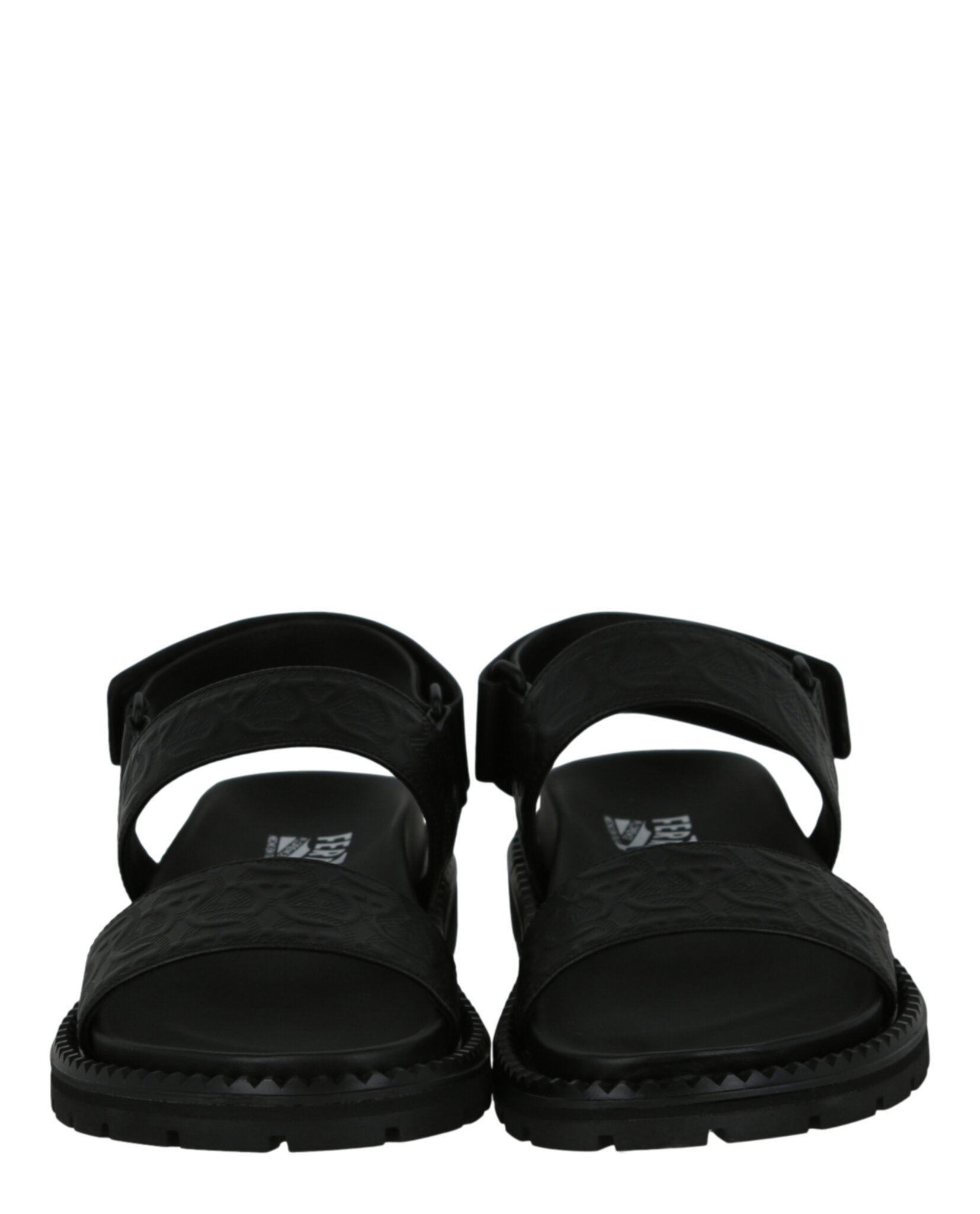 Ferragamo Mens Notorius Leather Gancini Strap Sandals