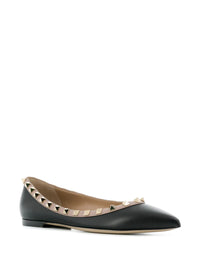 VALENTINO GARAVANI Rockstud Leather Ballet Flat Women