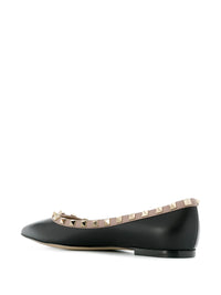 VALENTINO GARAVANI Rockstud Leather Ballet Flat Women