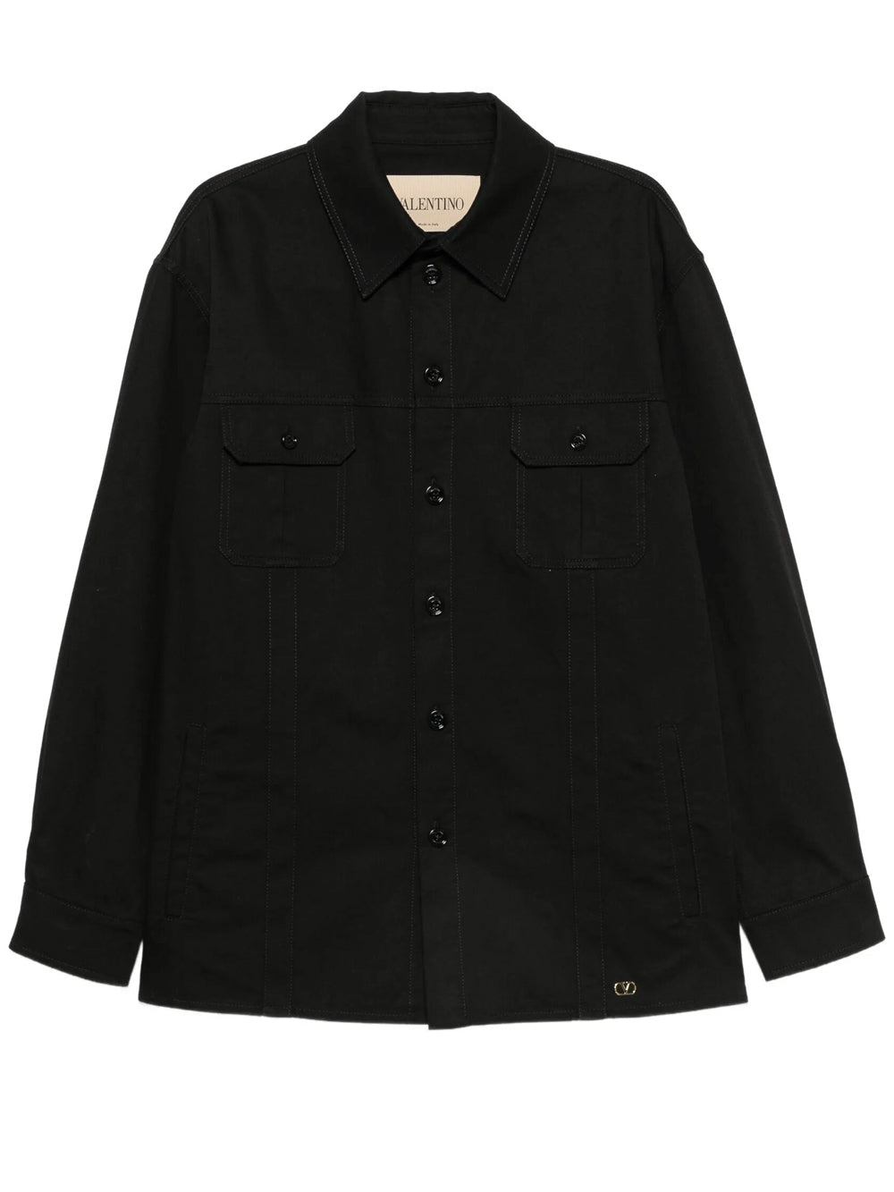 Valentino Garavani Men Valentino Cotton Gabardine Shirt Jacket With Vlogo