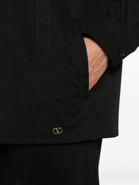 Valentino Garavani Men Valentino Cotton Gabardine Shirt Jacket With Vlogo
