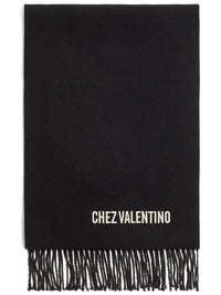 Valentino Garavani Men Wool Scarf With Vlogo Embroidery