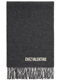Valentino Garavani Men Wool Scarf With Vlogo Embroidery
