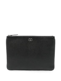 VALENTINO GARAVANI Valentino Garavani Men Valentino Garavani Vlogo Signature Grainy Calfskin Pouch
