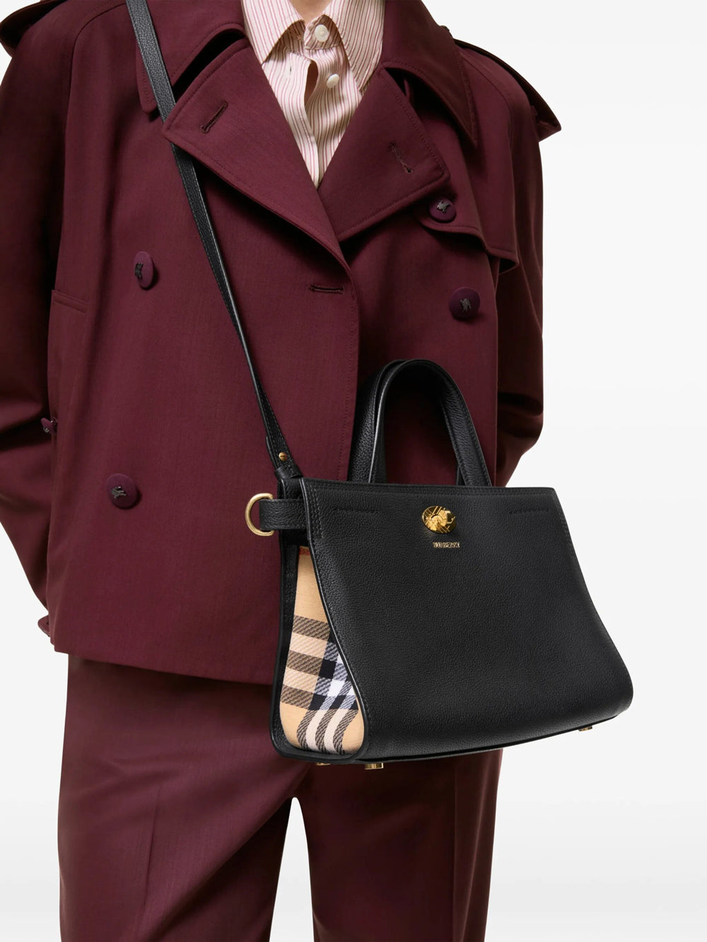 BURBERRY Burberry Women Mini Cotswolds Check Tote Bag