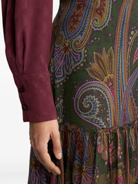 Etro Women Silk Maxi Skirt With Placed Paisley Print