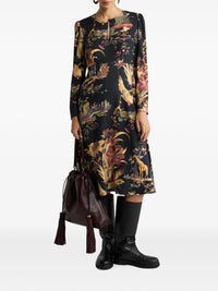 ETRO Etro Women Crepe Midi Dress With Flower And Animal Motif