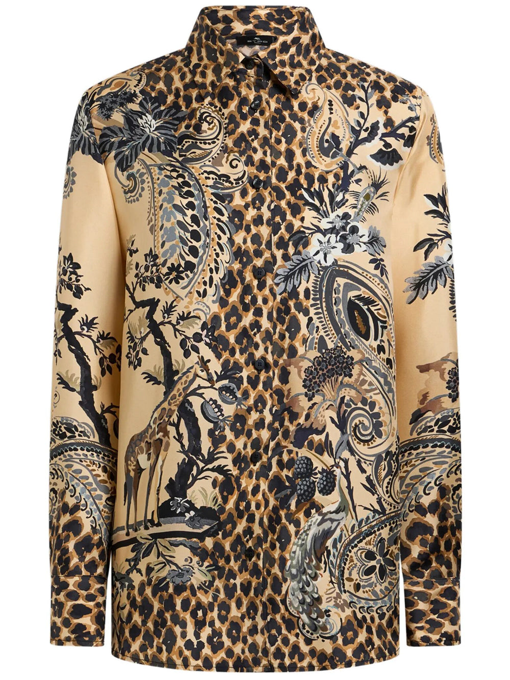 ETRO Etro Women Silk Shirt With Placed Leopard Print