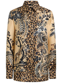 ETRO Etro Women Silk Shirt With Placed Leopard Print