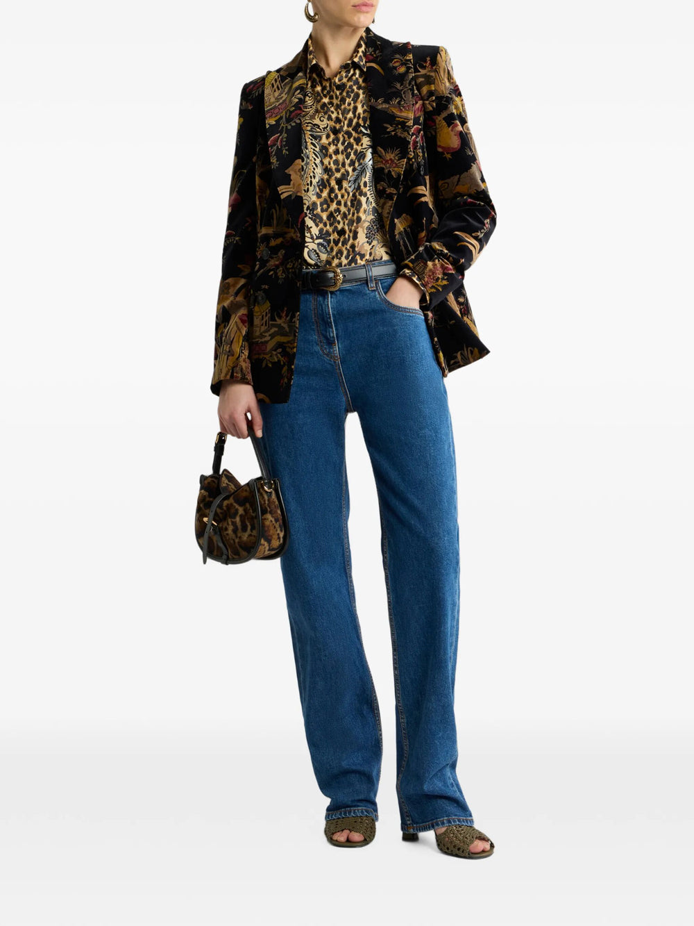 ETRO Etro Women Silk Shirt With Placed Leopard Print