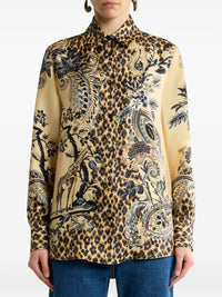 ETRO Etro Women Silk Shirt With Placed Leopard Print