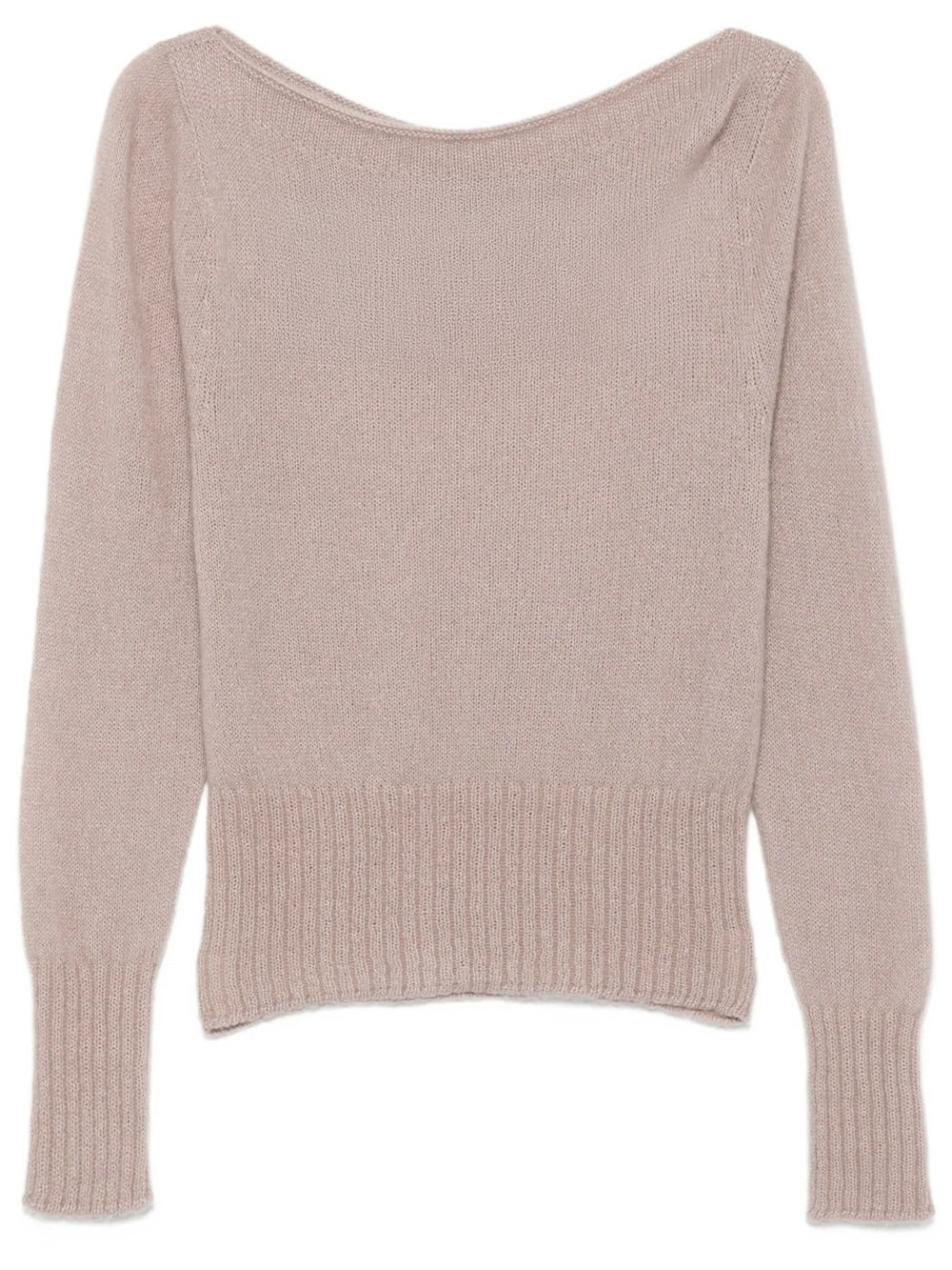 TOM FORD Long Sleeve Boat Neck Knit With Tom Ford Metal Plaque Women