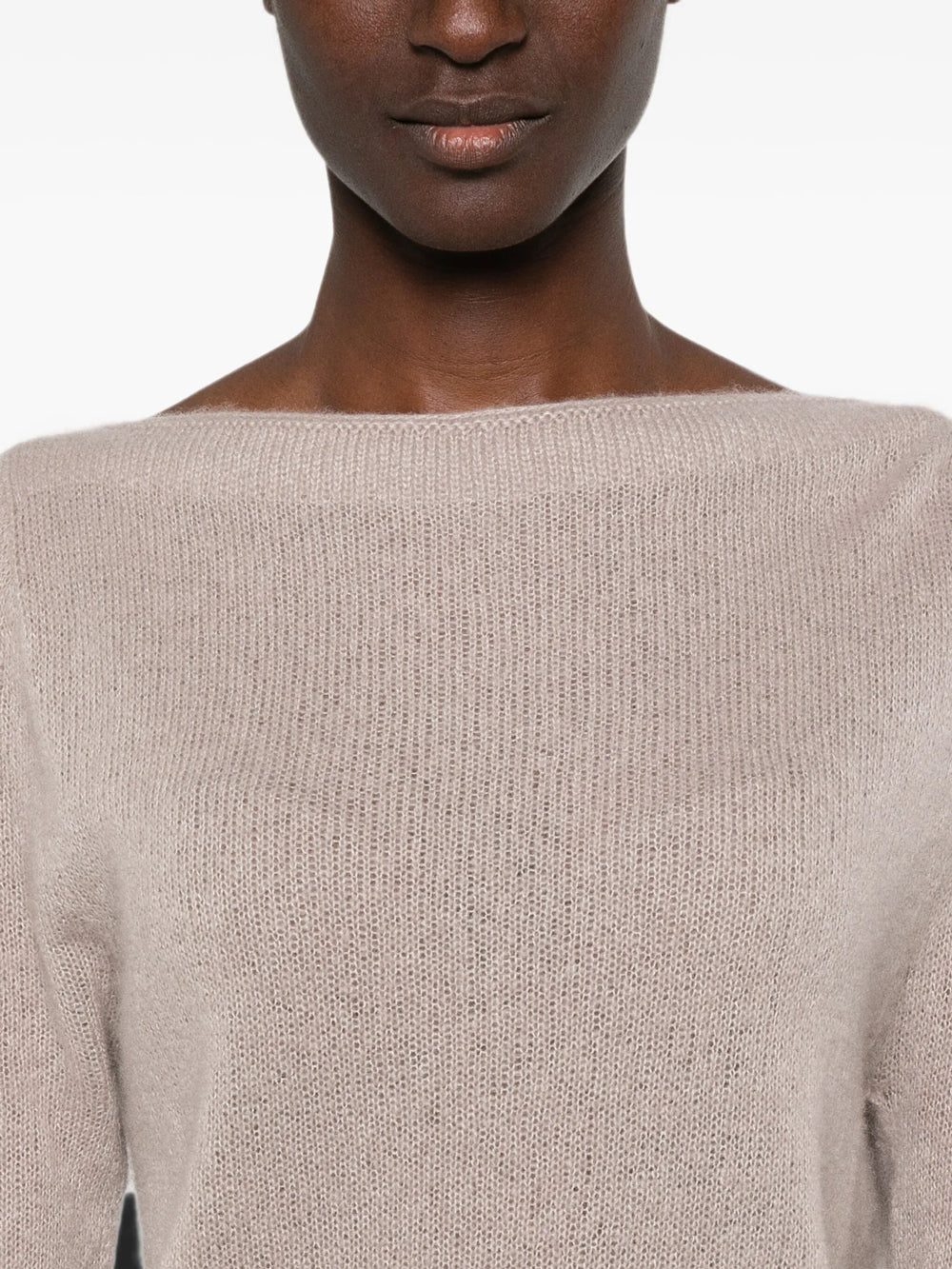TOM FORD Tom Ford Women Long Sleeve Boat Neck Knit With Tom Ford Metal Plaque
