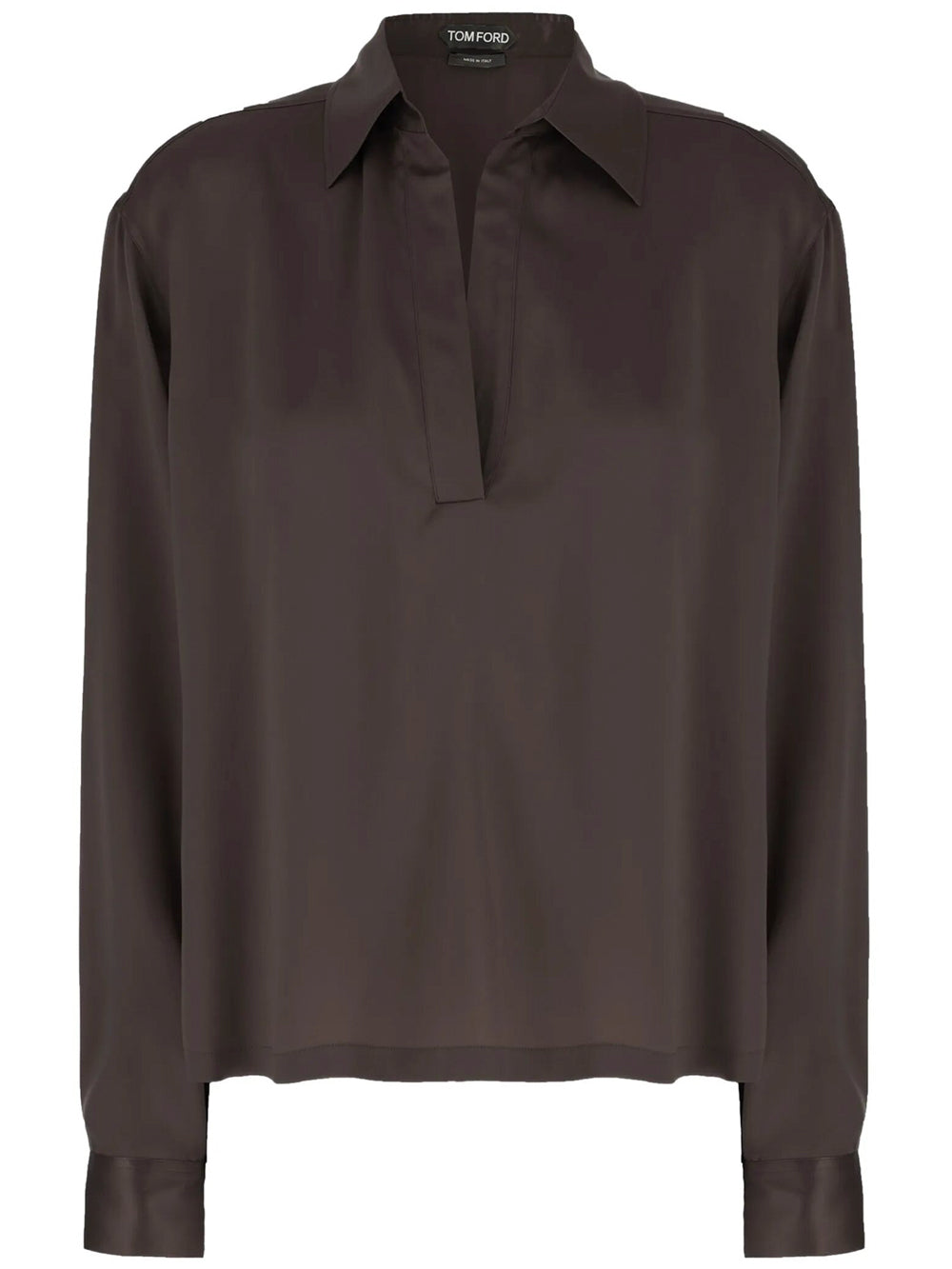 TOM FORD Peach-Feel Silk Satin Polo Women