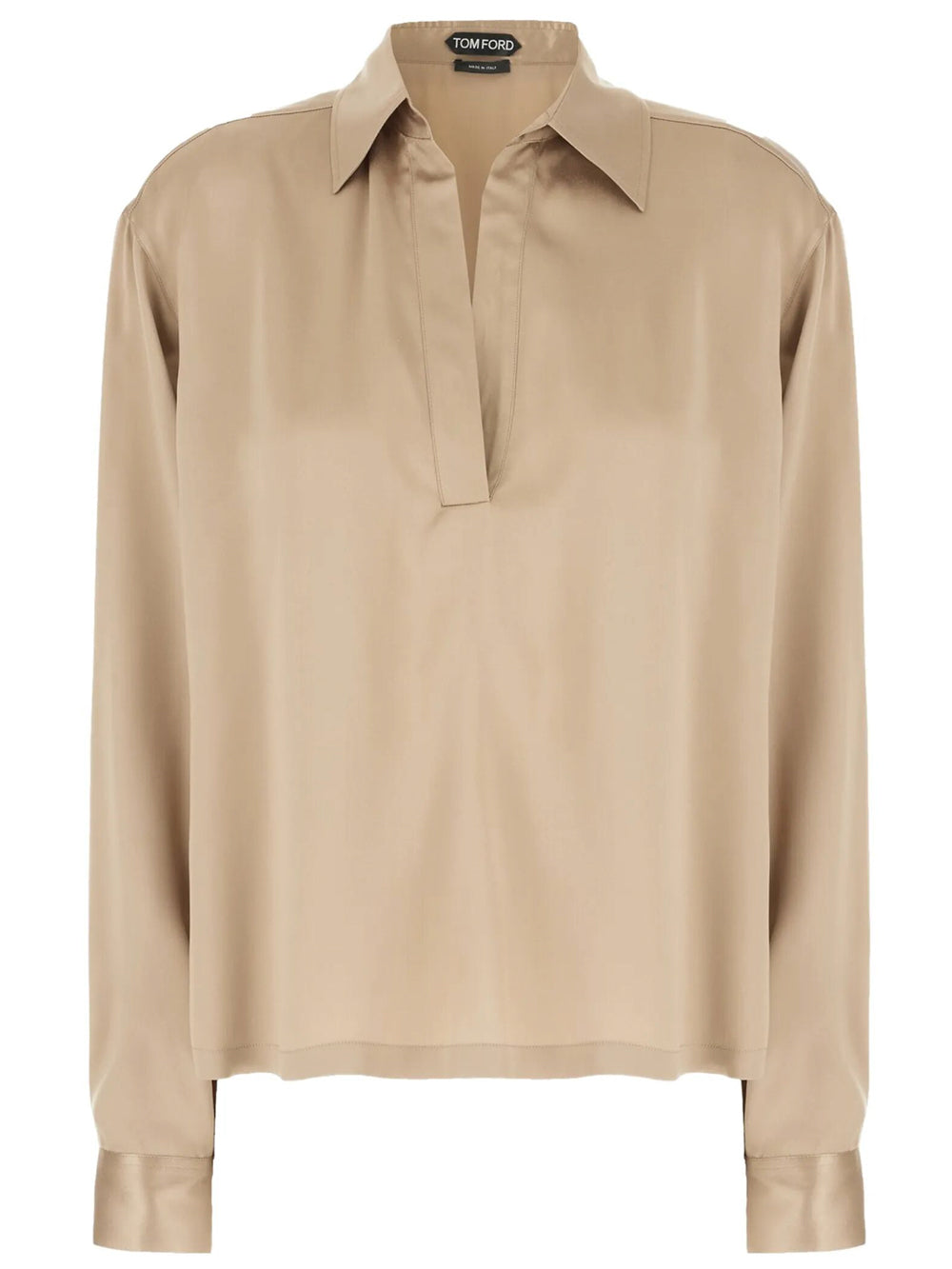 TOM FORD Peach-Feel Silk Satin Polo Women