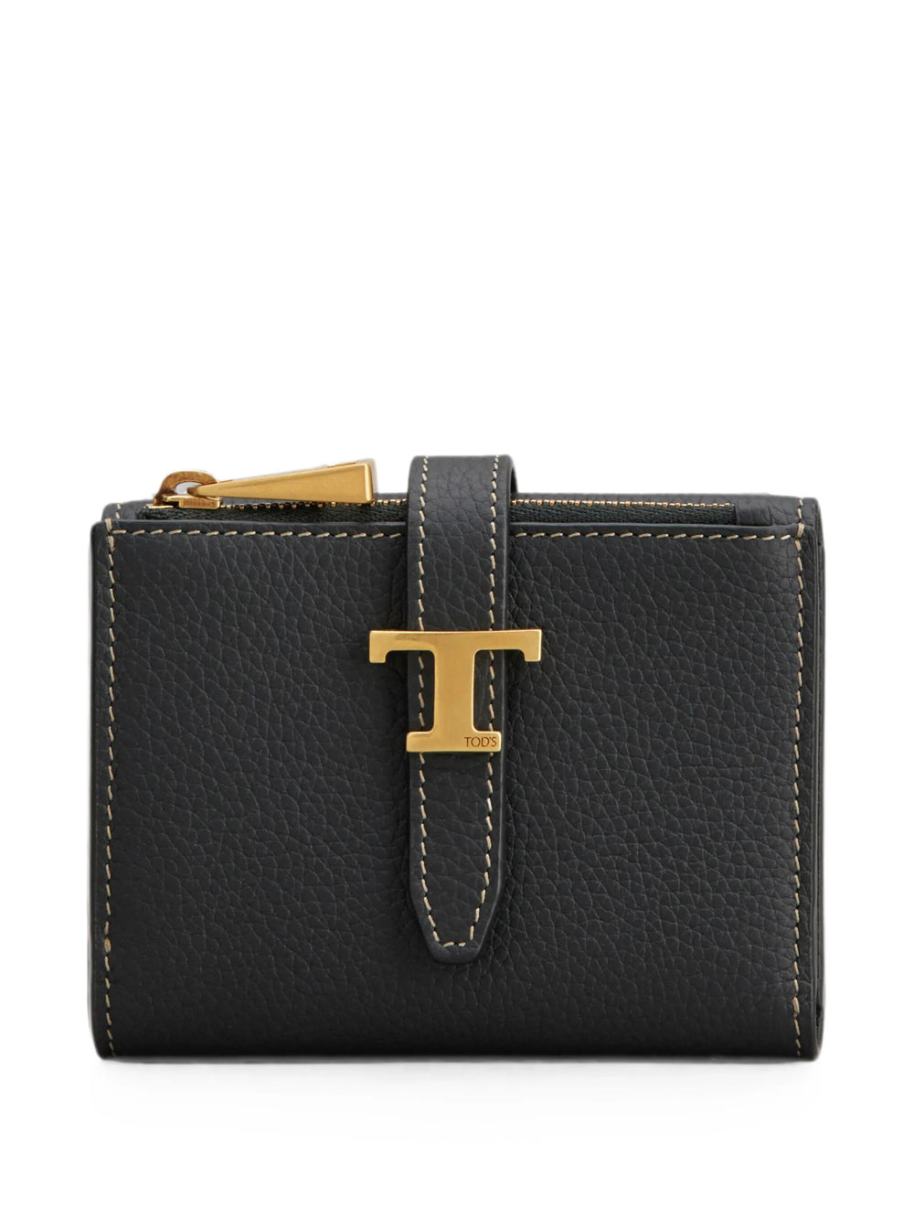 Tod's Women Tri-Fold Leather Wallet With Strap And Mini T Timeless Accessory