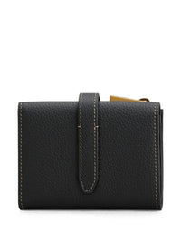 Tod's Women Tri-Fold Leather Wallet With Strap And Mini T Timeless Accessory