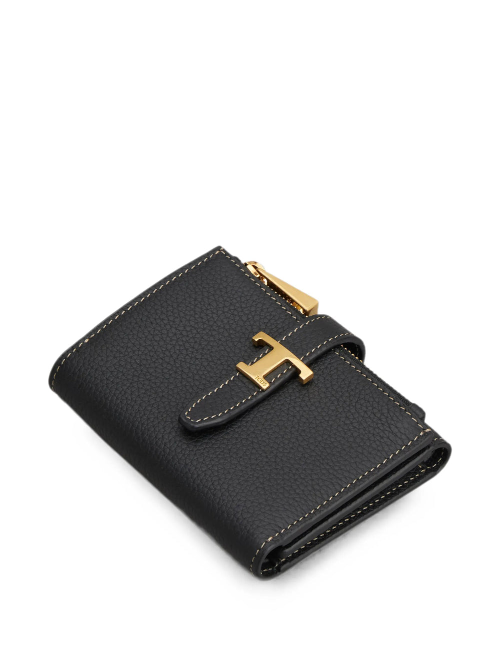 Tod's Women Tri-Fold Leather Wallet With Strap And Mini T Timeless Accessory