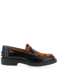 Tod's Women Leather Loafers With Animal-Print Panel