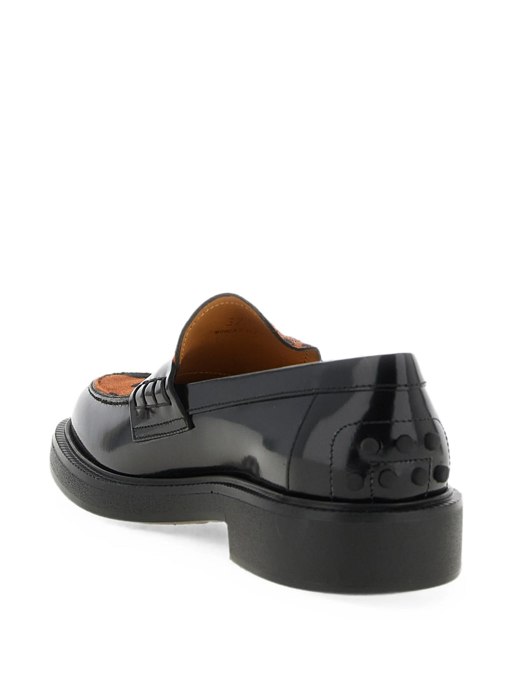 Tod's Women Leather Loafers With Animal-Print Panel