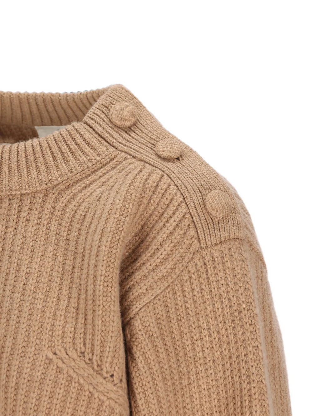 CHLOE Chloe Women Pullover Corto Con Collo A Lupetto In Maglia Di Lana E Cashmere Con Pizzo