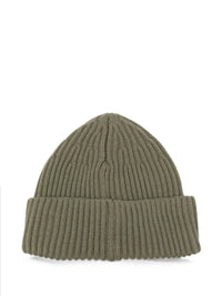STONE ISLAND Ribbed Wool Beanie With Compass Patch Women