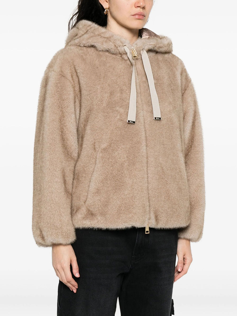 Herno Women Soft Faux-Fur Hooded Jacket
