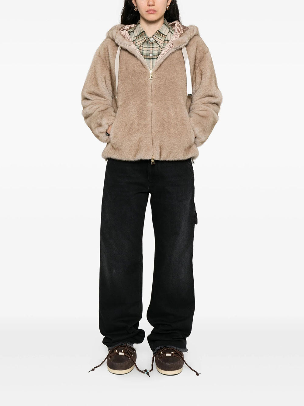 Herno Women Soft Faux-Fur Hooded Jacket