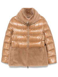 Herno Women Ultralight Nylon And Lady Alternative Fur Cape