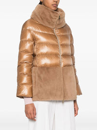 Herno Women Ultralight Nylon And Lady Alternative Fur Cape