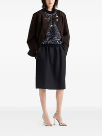 PRADA Prada Women Chevron Wool Midi Skirt