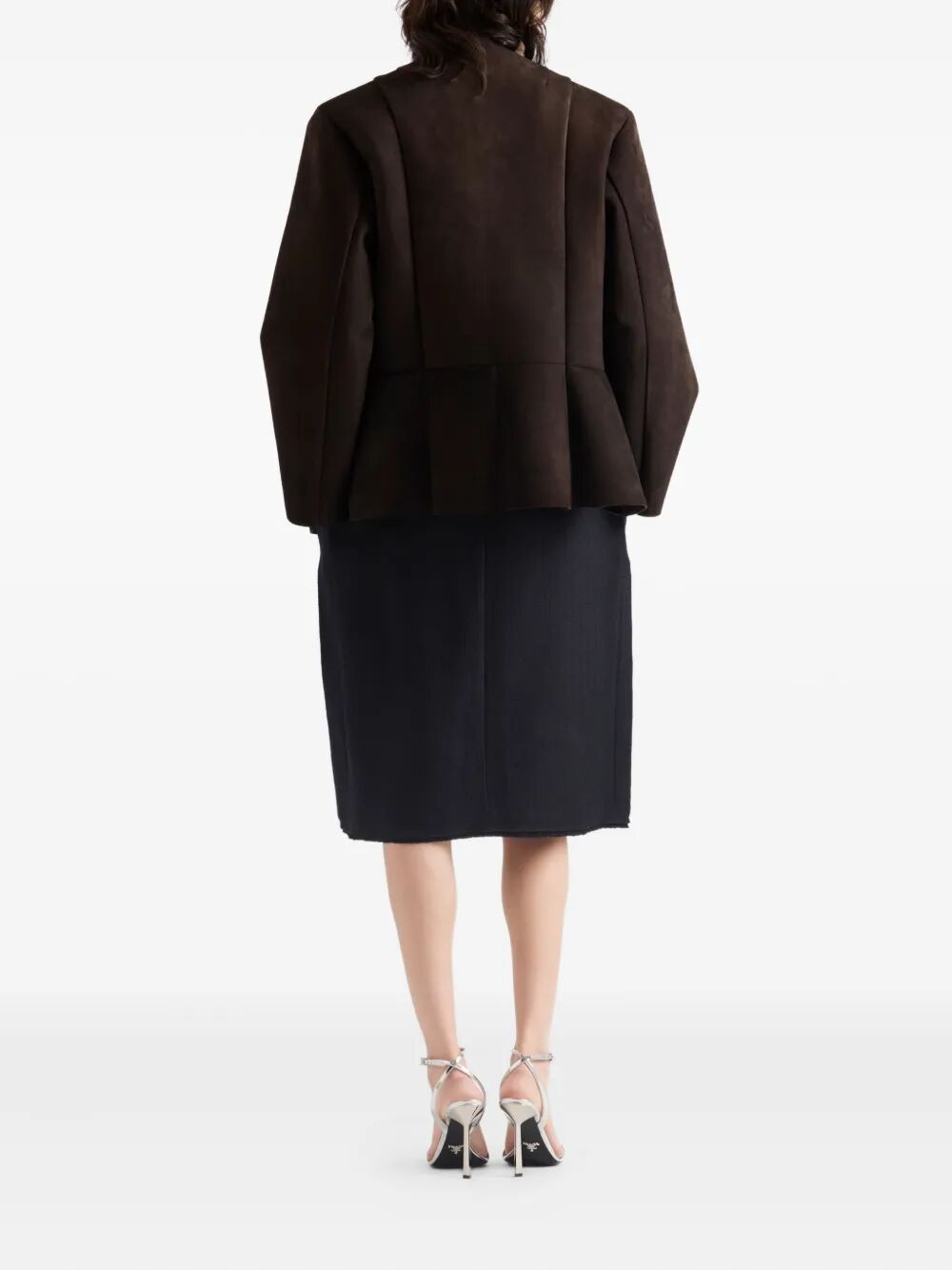 PRADA Prada Women Chevron Wool Midi Skirt