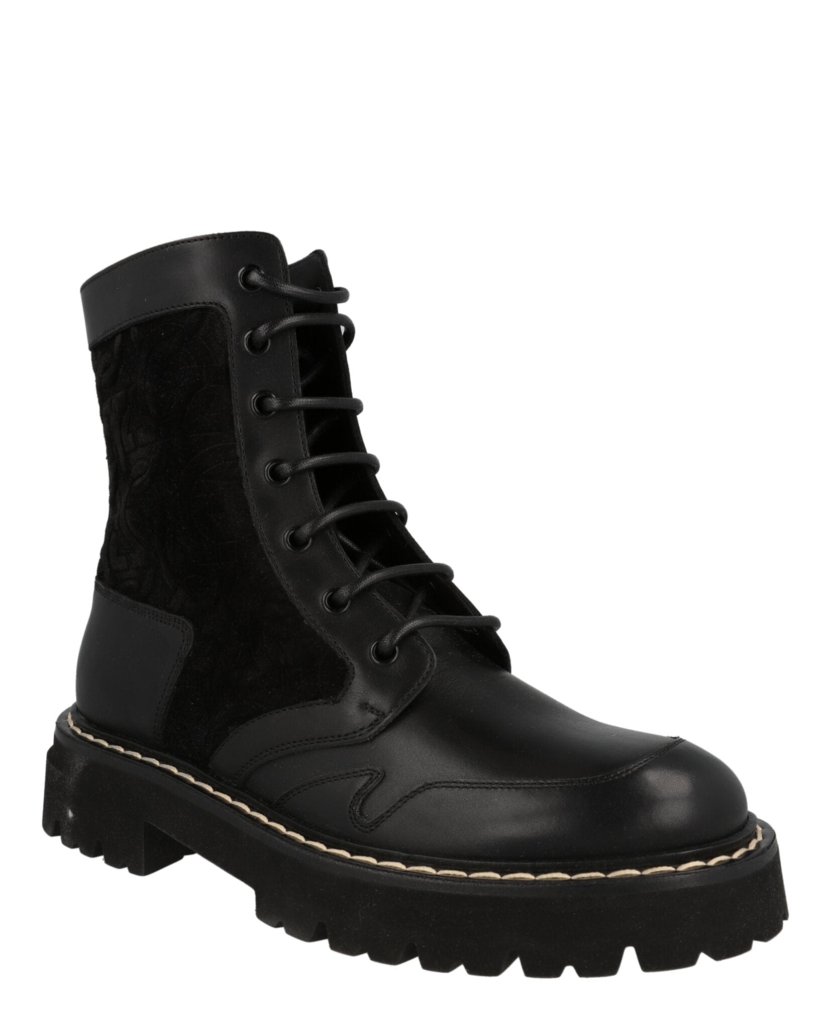 Ferragamo Mens Iuri Combat Boots