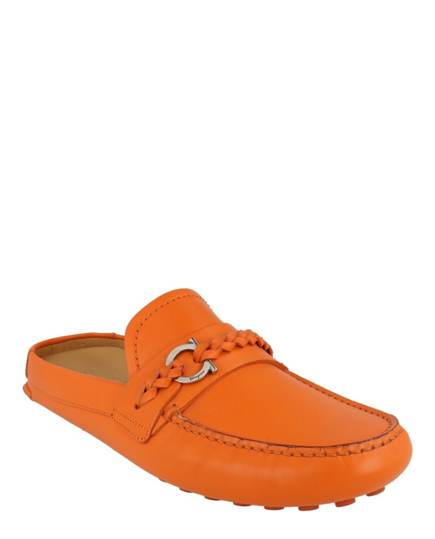 Ferragamo Grand Leather Slides 9 / Orange