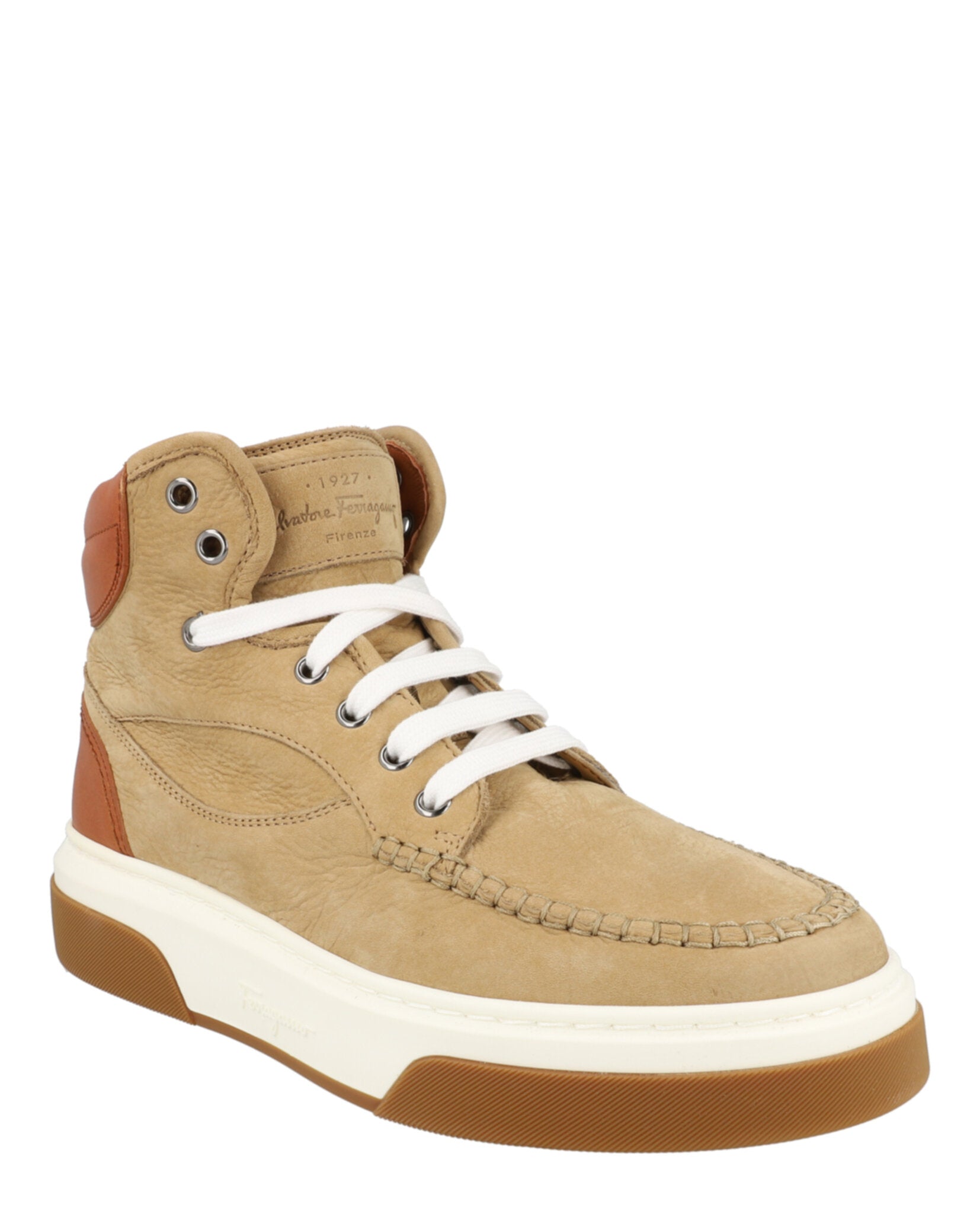 Ferragamo Mens Cassina Suede High-Top Sneakers