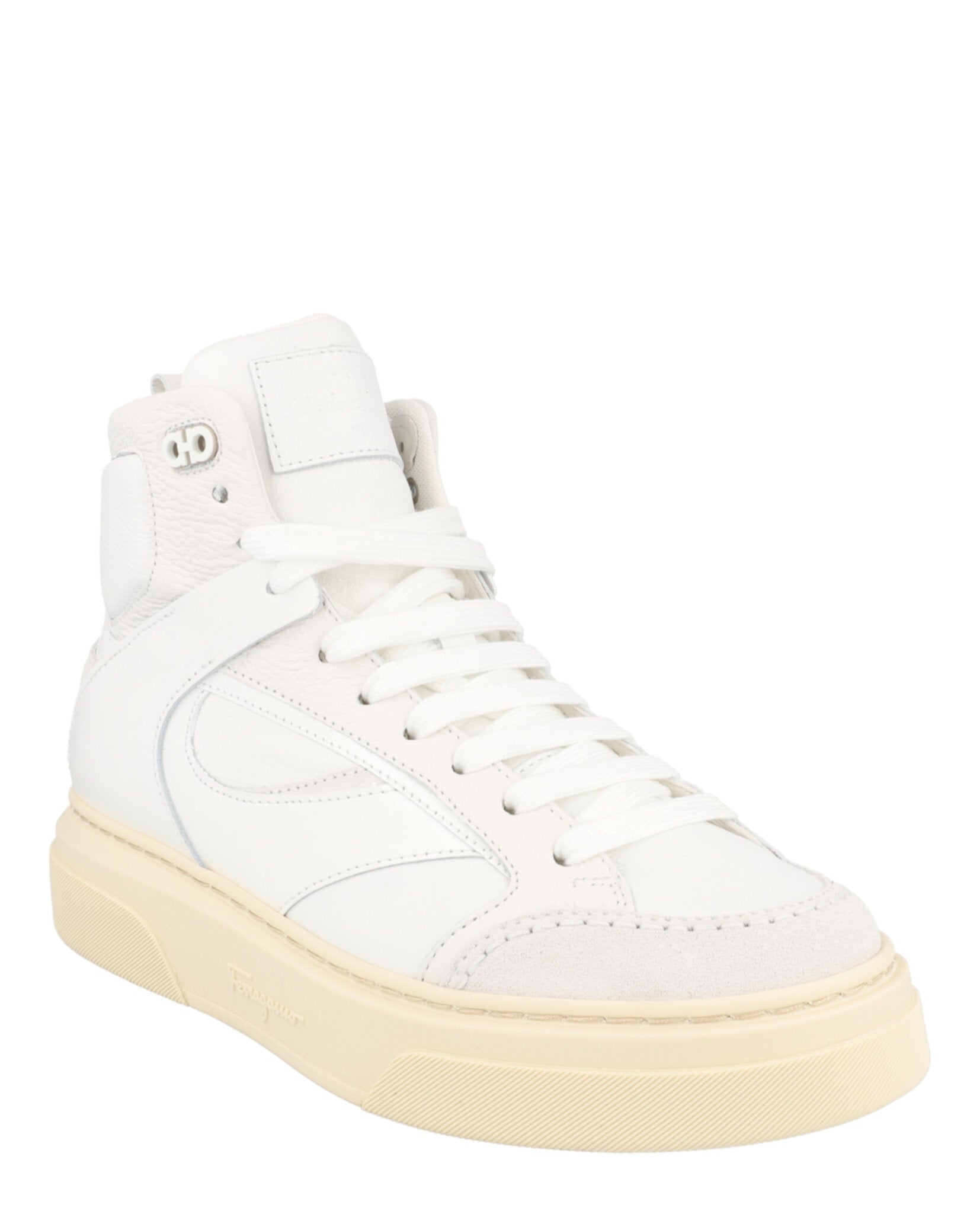 Ferragamo Mens Cassio Leather High-Top Sneakers
