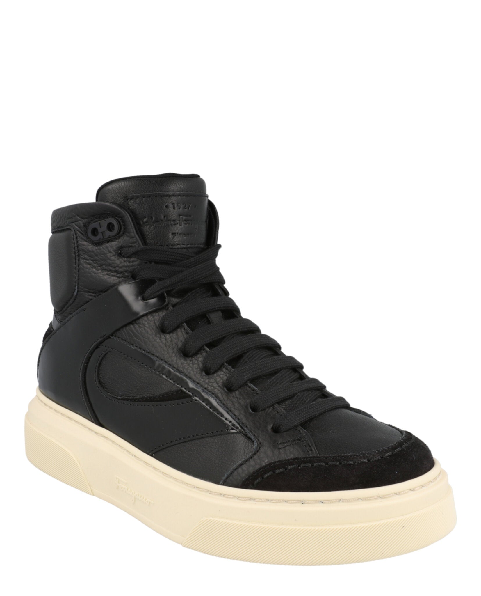 Ferragamo Mens Cassio Leather High-Top Sneakers