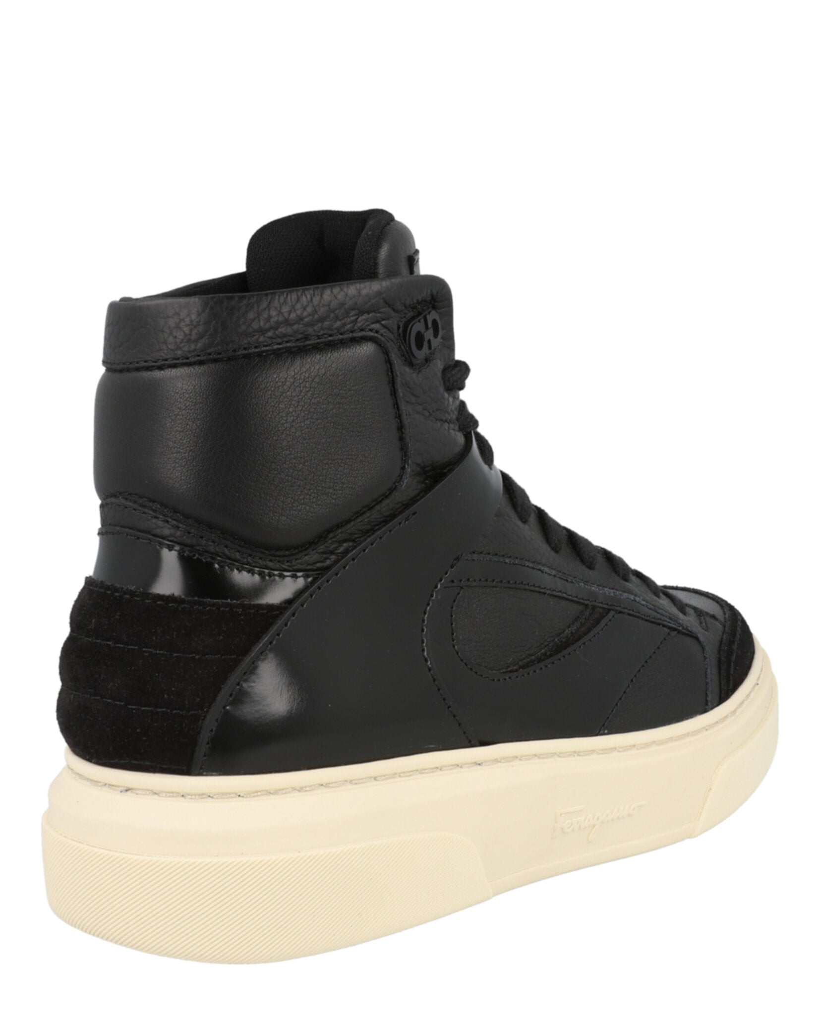 Ferragamo Mens Cassio Leather High-Top Sneakers