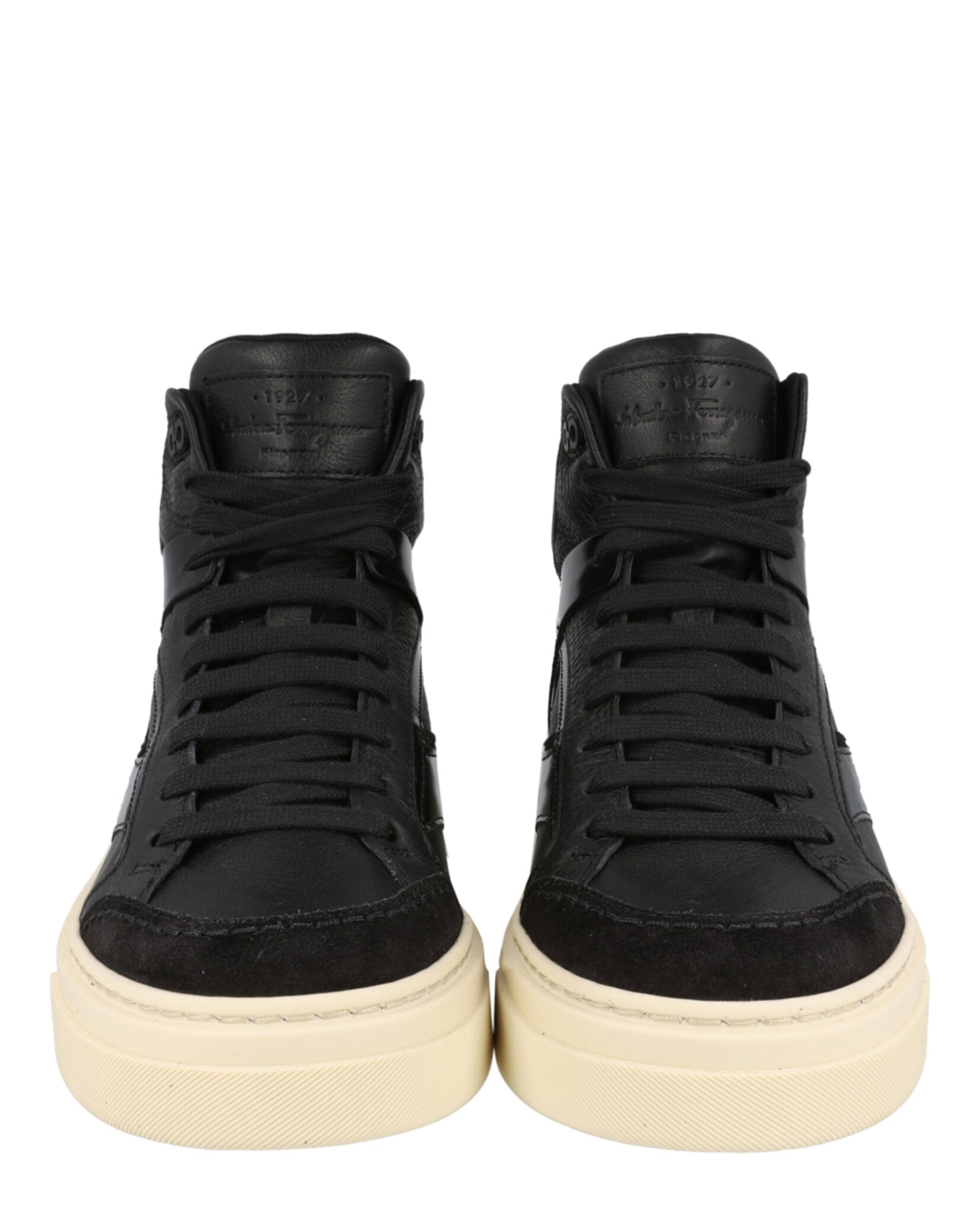 Ferragamo Mens Cassio Leather High-Top Sneakers