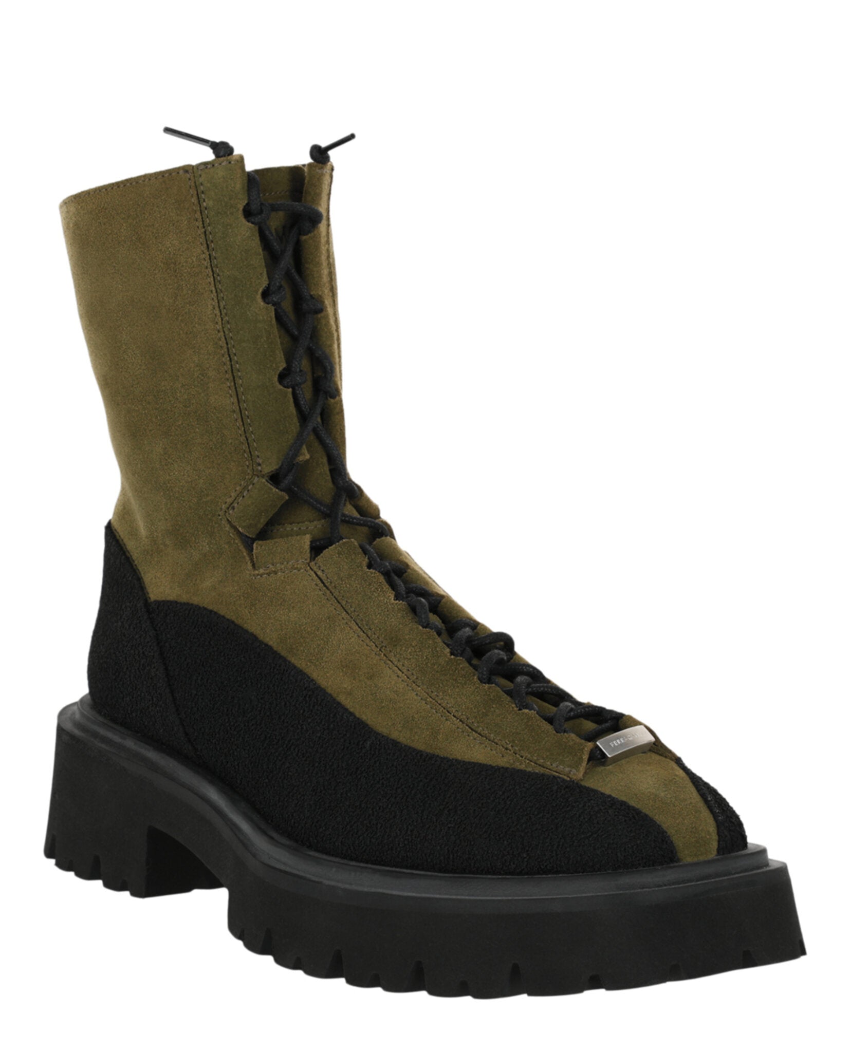 Ferragamo Mens Atlante Combat Boots - Extra Wide Width