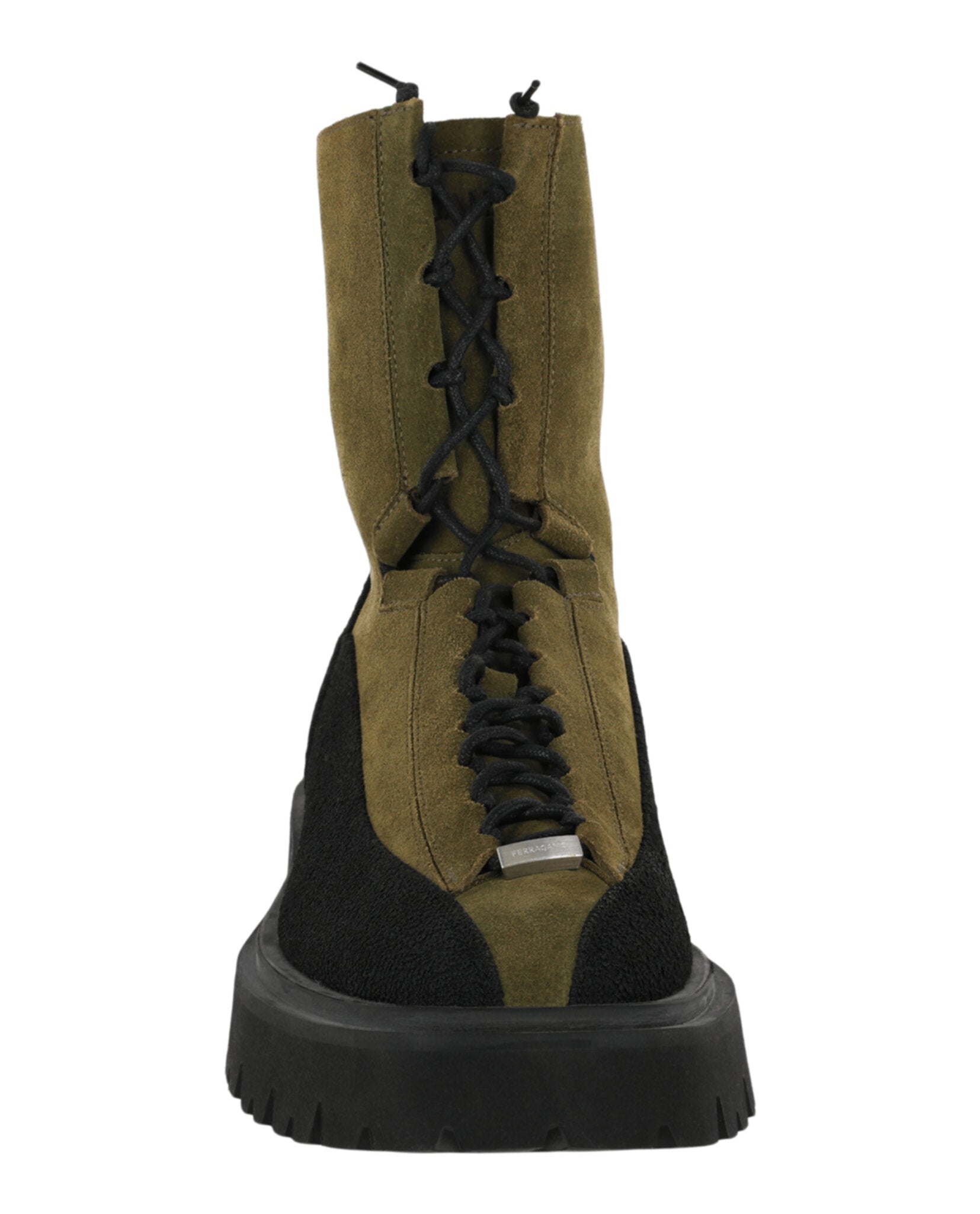 Ferragamo Mens Atlante Combat Boots - Extra Wide Width
