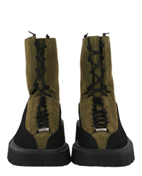 Ferragamo Mens Atlante Combat Boots - Extra Wide Width