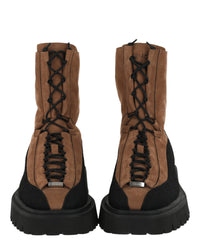 Ferragamo Mens Atlante Combat Boots - Extra Wide Width