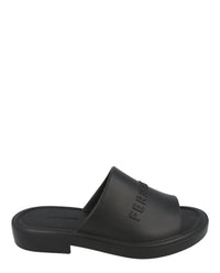 Ferragamo Mens Giuneva Logo Embossed Slides