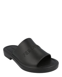 Ferragamo Mens Giuneva Logo Embossed Slides