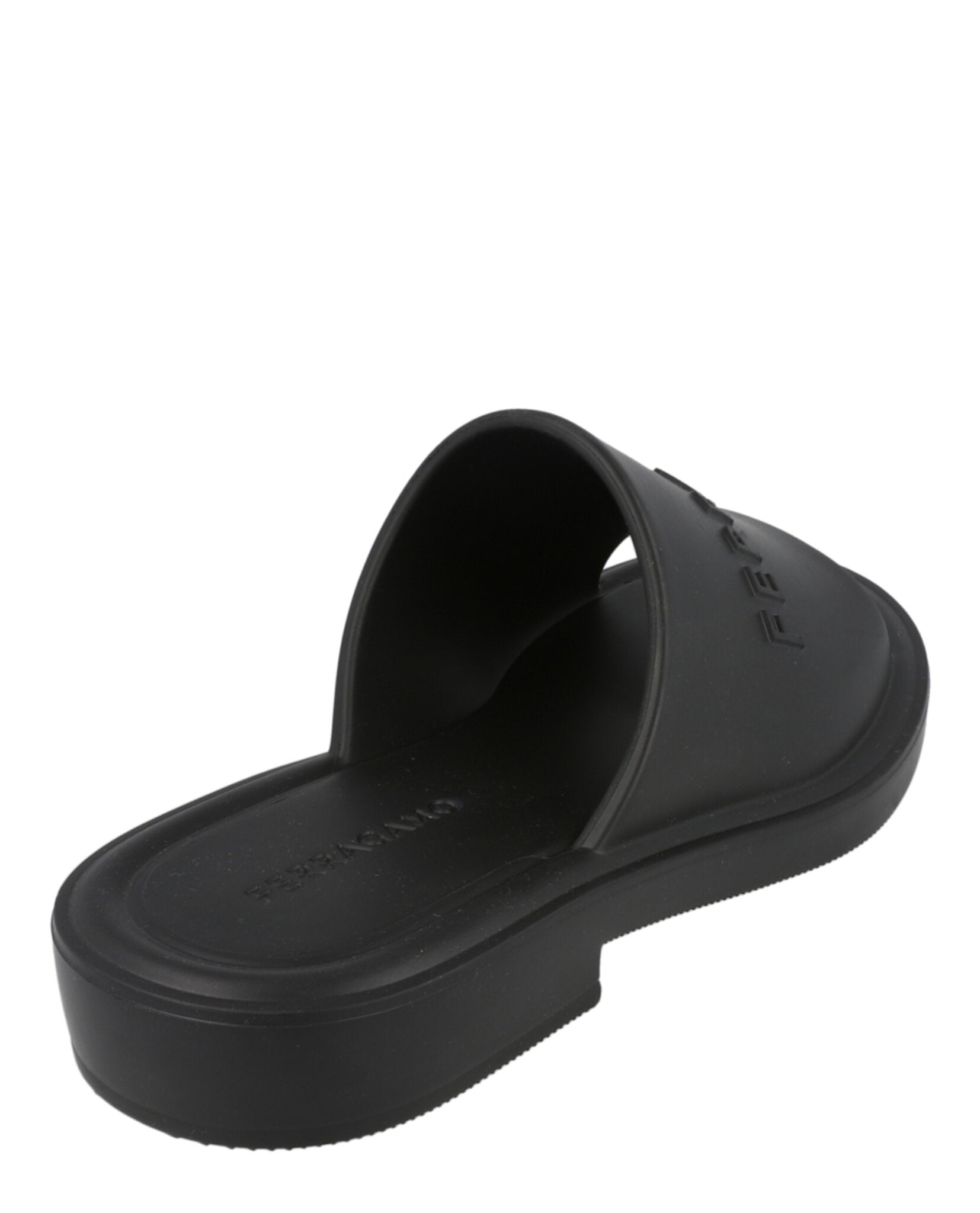 Ferragamo Mens Giuneva Logo Embossed Slides