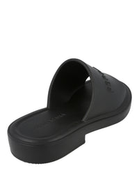 Ferragamo Mens Giuneva Logo Embossed Slides