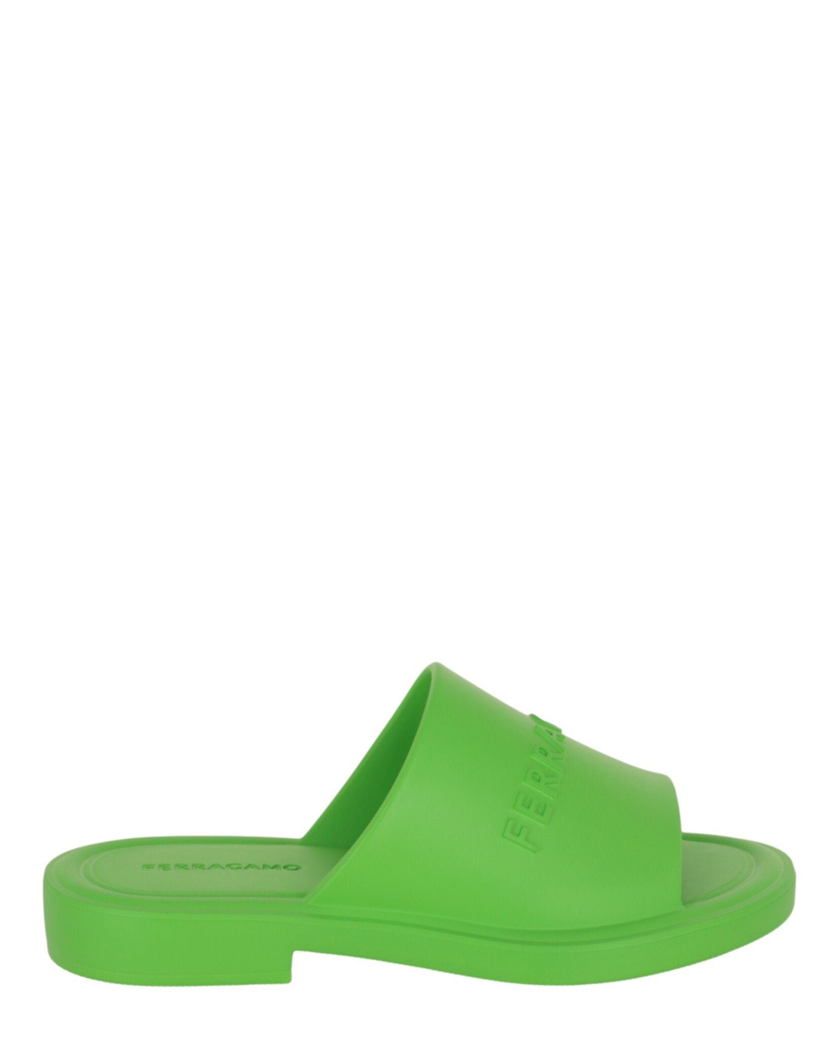 Ferragamo Mens Giuneva Logo Embossed Slides