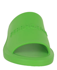 Ferragamo Mens Giuneva Logo Embossed Slides